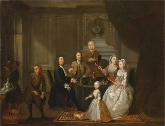 Groepsportret, waarschijnlijk van de familie Raikes